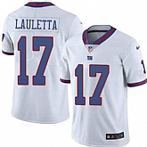 Nike Men & Women & Youth Giants 17 Kyle Lauletta White Color Rush Limited Jersey,baseball caps,new era cap wholesale,wholesale hats